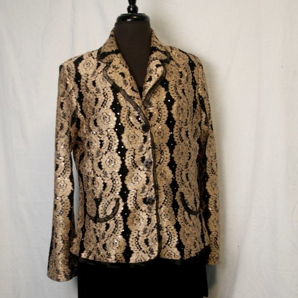 Black & Gold Lace Jacket - Picture 2 of 4